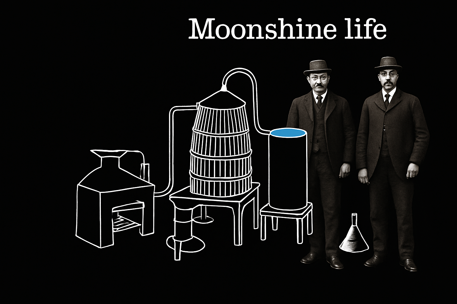 Vintage photograph with black background